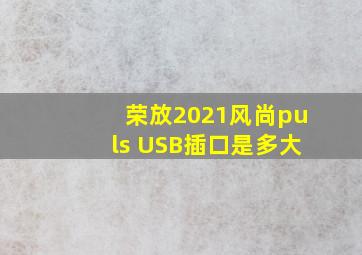 荣放2021风尚puls USB插口是多大